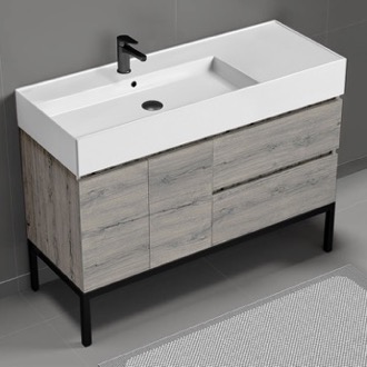 Bathroom Vanity Modern Bathroom Vanity, Grey Oak, 48